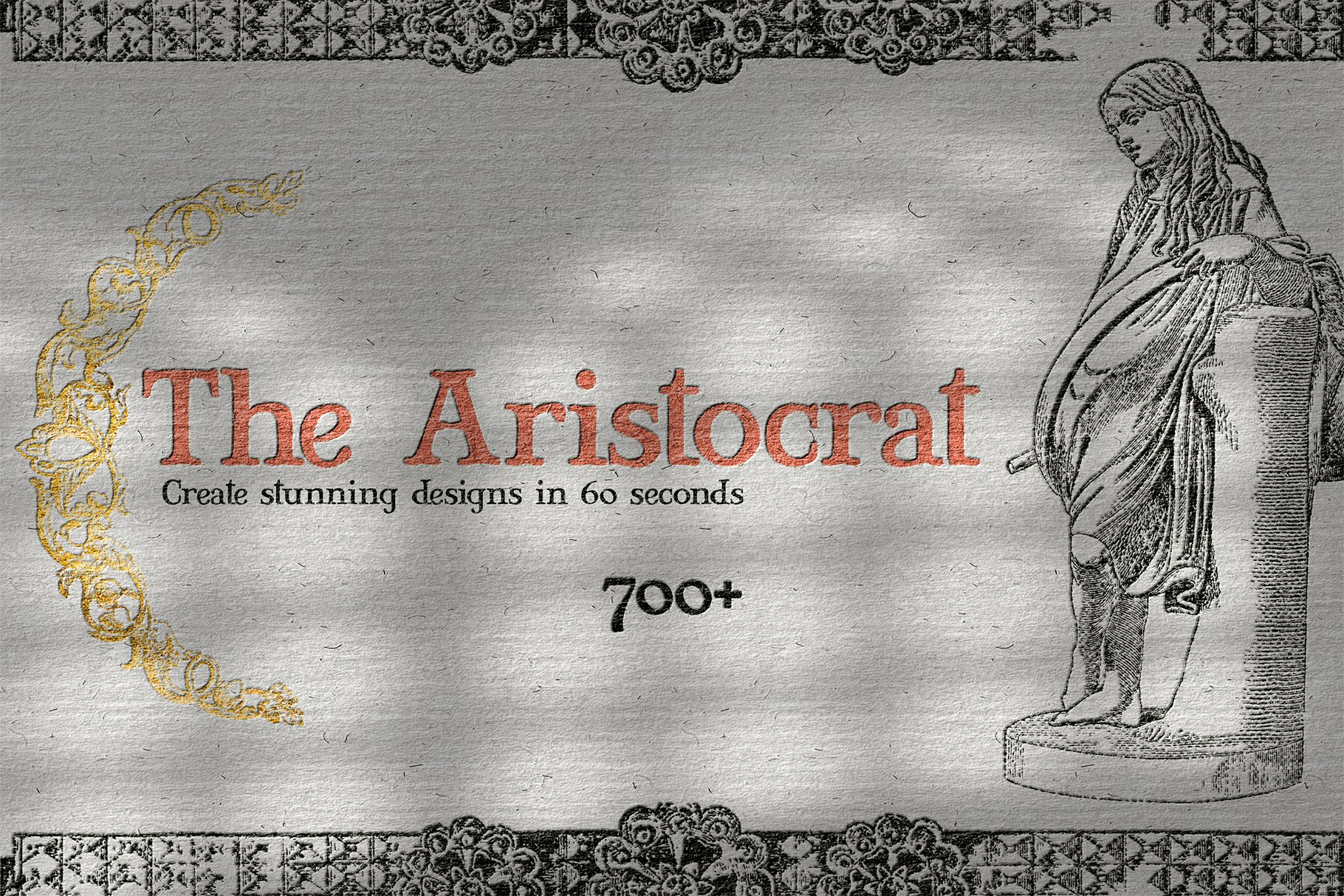 优质复古老旧古董雕刻向量PNG元素集合PSD模板 The Aristocrat 700+ PNG Collection